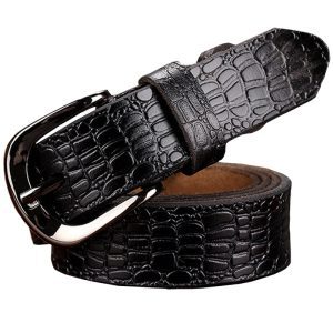 Fashion Genuine leather Belts for women Crocodile design Pin buckle belt woman Quality cow skin waist 3