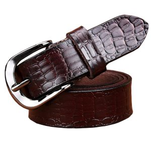 Fashion Genuine leather Belts for women Crocodile design Pin buckle belt woman Quality cow skin waist 4