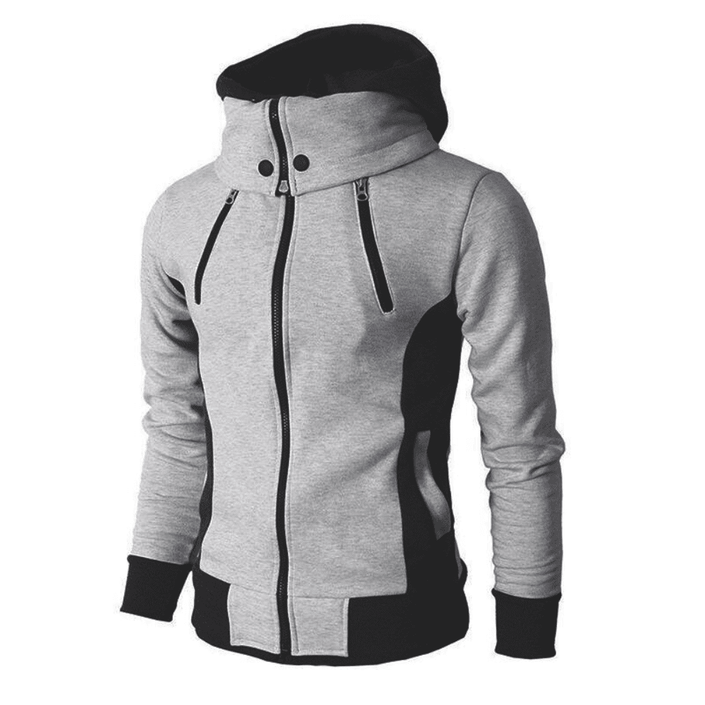 2022 Zipper Men Jackets Autumn Winter Casual Fleece Coats Bomber Jacket Scarf Collar Fashion Hooded Male 1