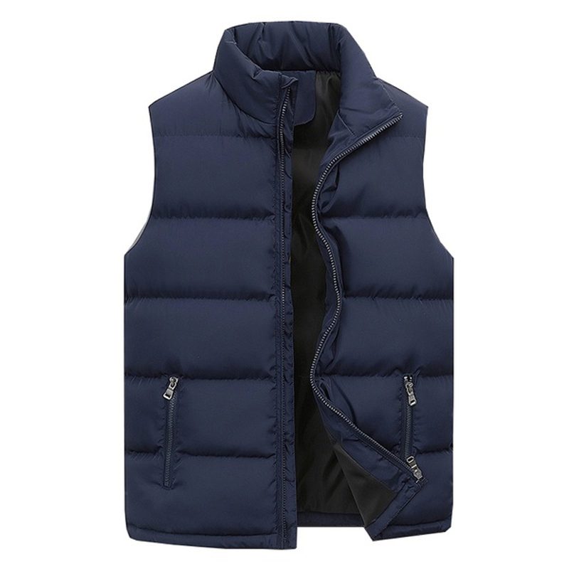 Mens Bubble Padded Vest Jackets 2023 Autumn Winter Warm Zipper Top Clothes Versatile Waterproof Down Thickened 1
